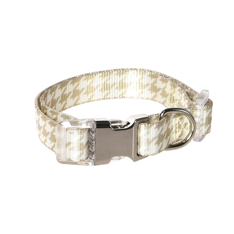 Ошейник для собак Foxie Houndstooth L 2,5х40-55см бежевый Ошейник для собак Foxie Houndstooth L 2,5х40-55см бежевый