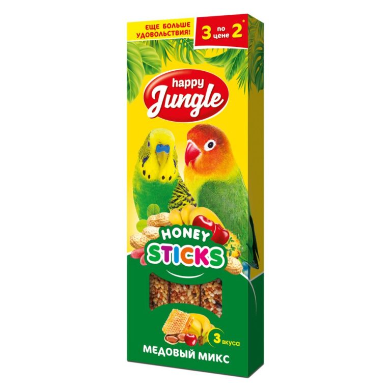 Палочки для птиц HAPPY JUNGLE микс 3 вкуса 3шт — цена и наличие Палочки для птиц HAPPY JUNGLE микс 3 вкуса 3шт