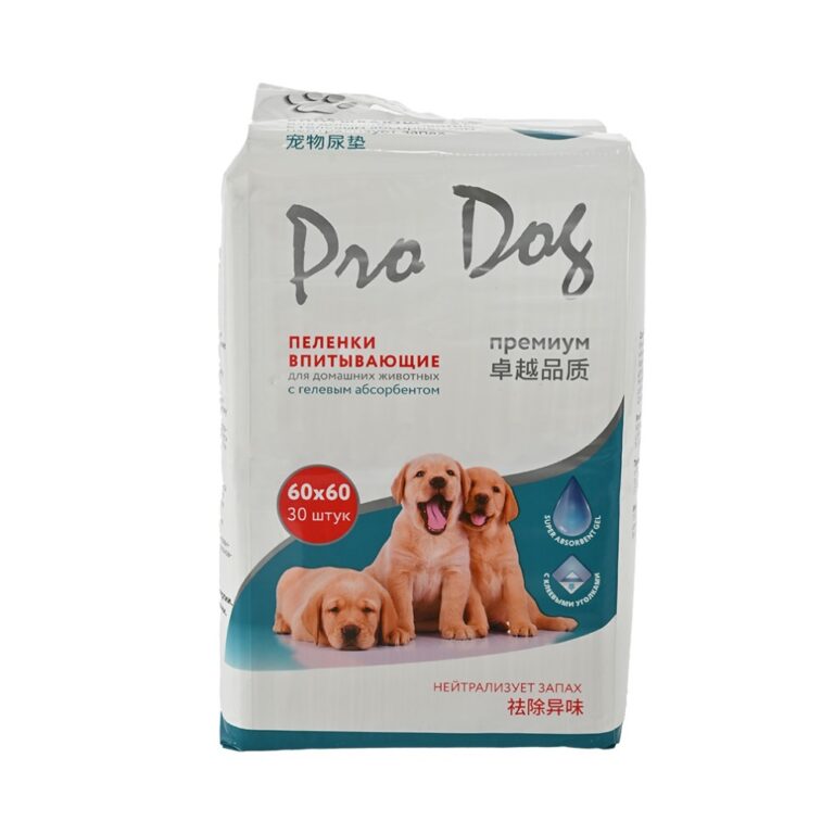 Пеленки впитывающие PRO DOG 60х60см 30шт c гелем и клеевыми уголками — цена и наличие Пеленки впитывающие PRO DOG 60х60см 30шт c гелем и клеевыми уголками