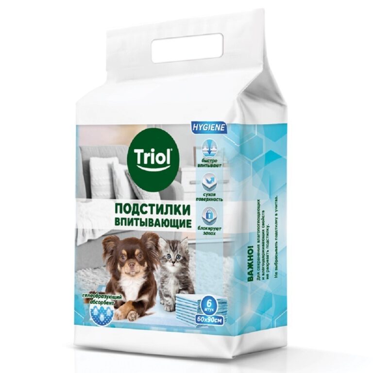 Пеленки впитывающие TRIOL серия Hygiene 60х90см, 6шт — цена и наличие Пеленки впитывающие TRIOL серия Hygiene 60х90см, 6шт