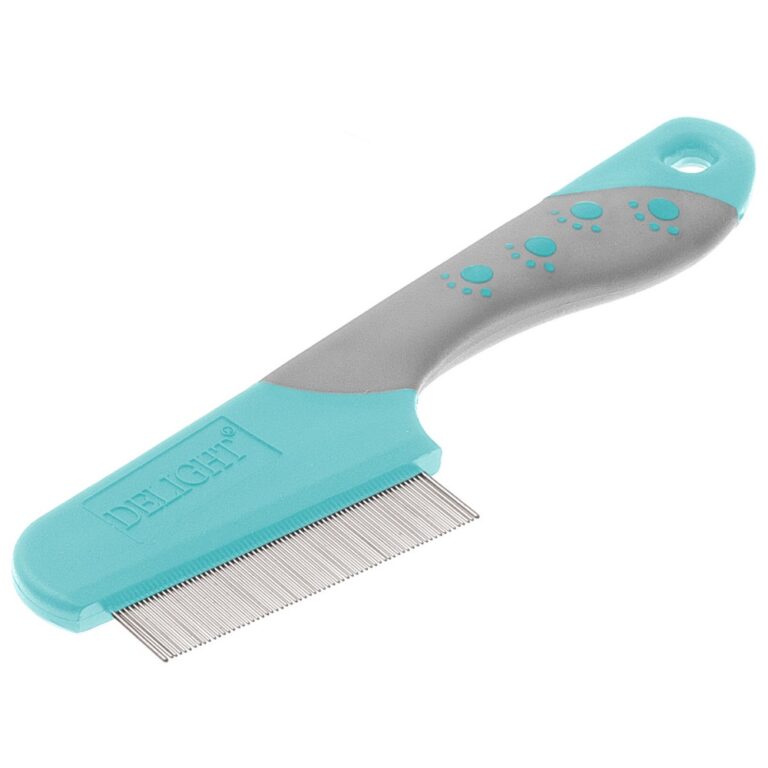 Расчёска для животных DeLIGHT Aqua противоблошиная 67 зубьев 13мм, с эргономичной ручкой — цена и наличие Расчёска для животных DeLIGHT Aqua противоблошиная 67 зубьев 13мм, с эргономичной ручкой