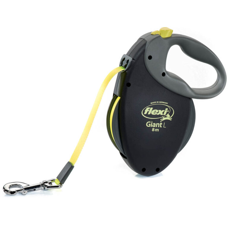 Рулетка для собак Flexi Giant Neon L (до 50кг) лента 8м, светоотражающая, желтый неон