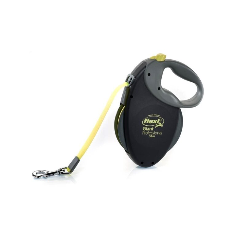 Рулетка для собак Flexi Giant Neon XL (от 50кг) лента 8м, светоотражающая, желтый неон