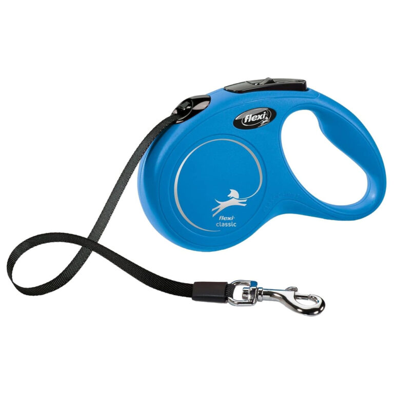 Рулетка для собак Flexi New Classic S (до 15кг) лента 5м синяя Рулетка для собак Flexi New Classic S (до 15кг) лента 5м синяя