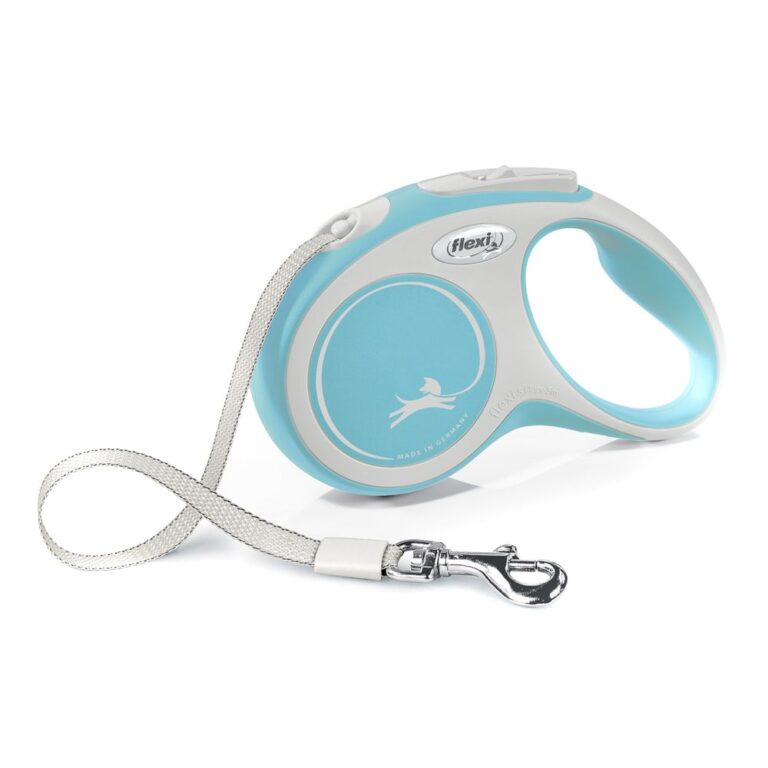Рулетка для собак Flexi NEW LINE Comfort S (до 15кг) лента 5м серый/голубой Рулетка для собак Flexi NEW LINE Comfort S (до 15кг) лента 5м серый/голубой