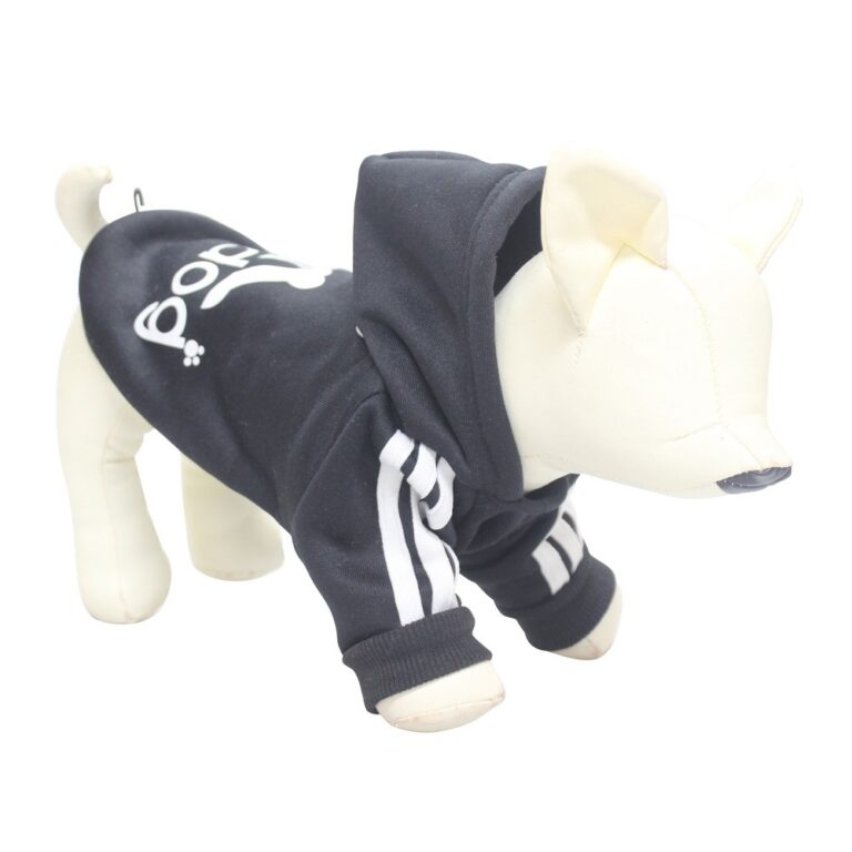 Толстовка для собак Foxie Adidog Sport черная р. XS (длина спины 25см, обхват груди 38-42см)
