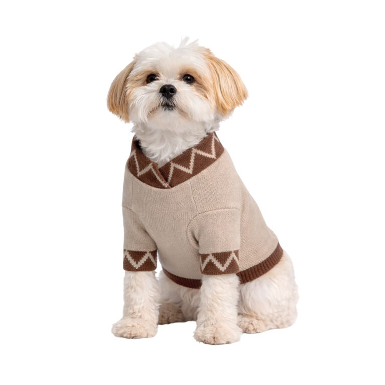 Толстовка для собак Foxie Heritage Knit XS (длина спины 25см) коричневый — цена и наличие Толстовка для собак Foxie Heritage Knit XS (длина спины 25см) коричневый
