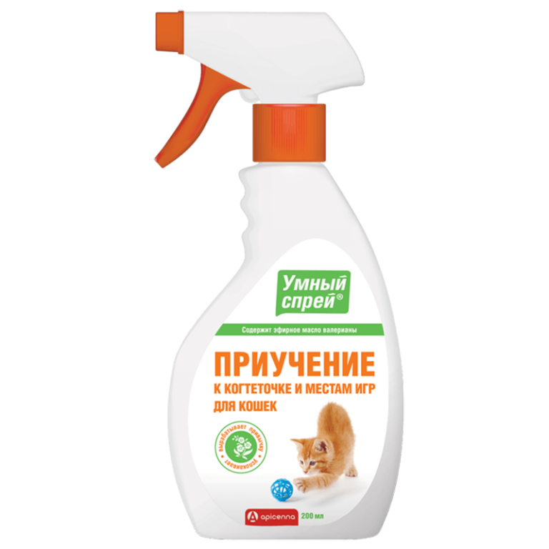 Умный спрей Apicenna Приучение кошек к когтеточке и местам для игр 200мл